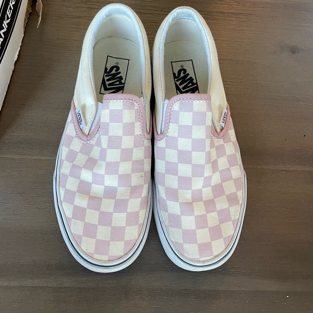 Vans checkered slip on shoes in good condition.